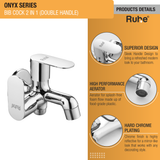 Onyx Two Way Bib Tap Brass Faucet (Double Handle) product details