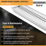 Vertical Shower Drain Channel (40 x 4 Inches) with Cockroach Trap (304 Grade) care and maintenance