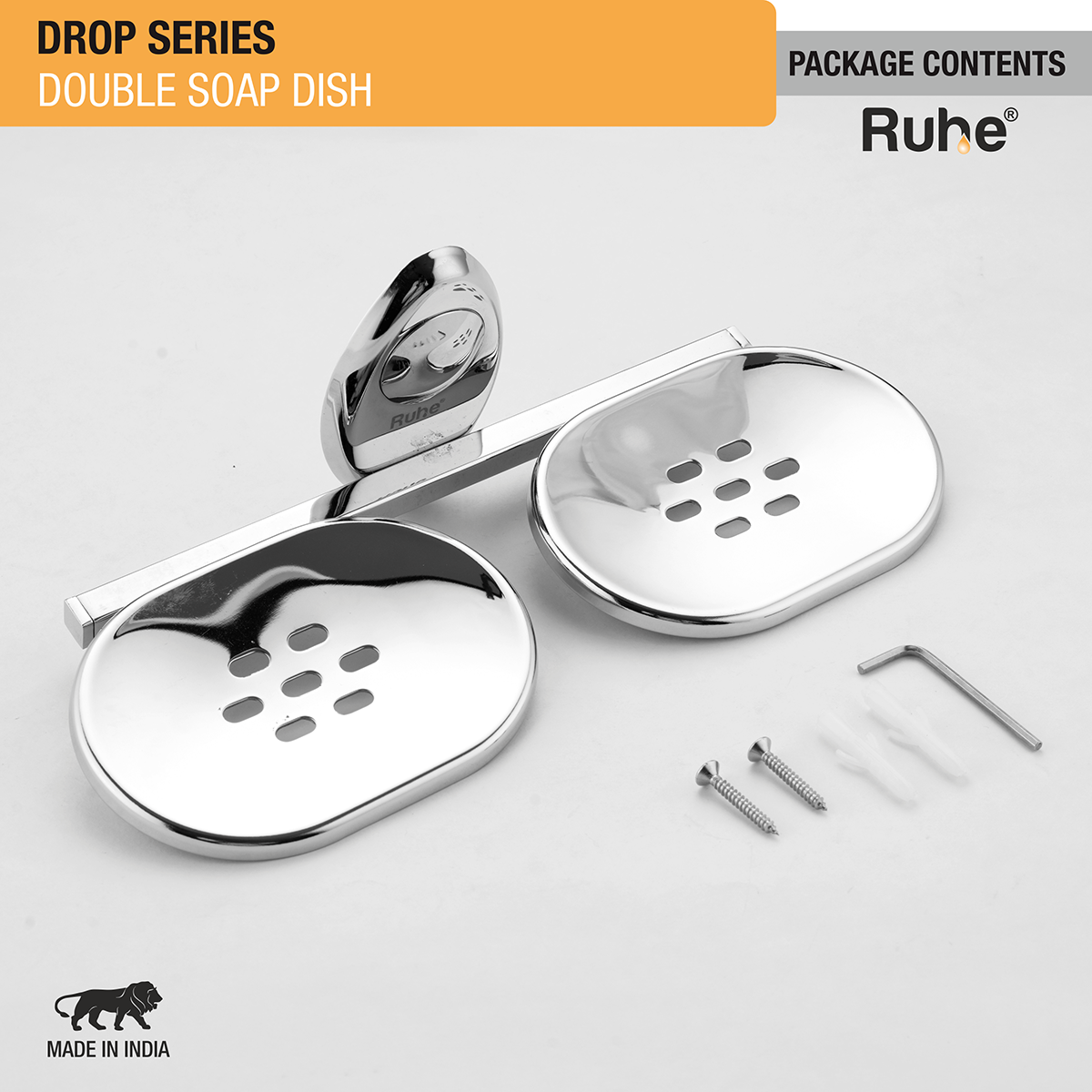 Drop Stainless Steel Double Soap Dish - by Ruhe®