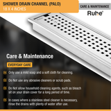 Palo Shower Drain Channel (18 x 4 Inches) with Cockroach Trap (304 Grade) care and maintenance 