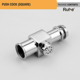 Square Push Valve Brass Faucet package content