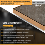Marble Insert Shower Drain Channel (12 x 12 Inches) ROSE GOLD/ ANTIQUE COPPER care and maintenance