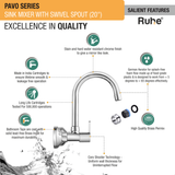 Pavo Sink Mixer with Large (20 inches) Round Swivel Spout Faucet features