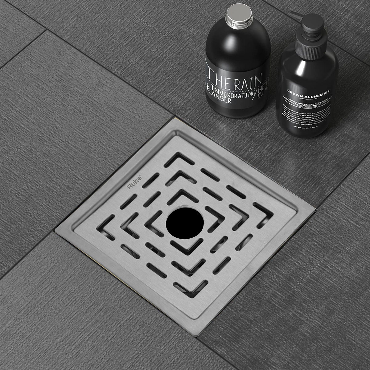 Jupiter Square Premium Floor Drain (6 x 6 Inches) with Hole - by Ruhe®