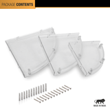 Round ABS Corner Shelf Tray (Set of 3) package content