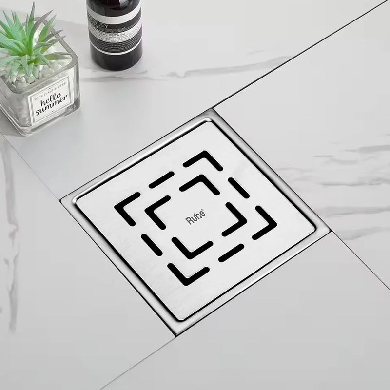 Jupiter Square Premium Floor Drain (5 x 5 Inches) - by Ruhe