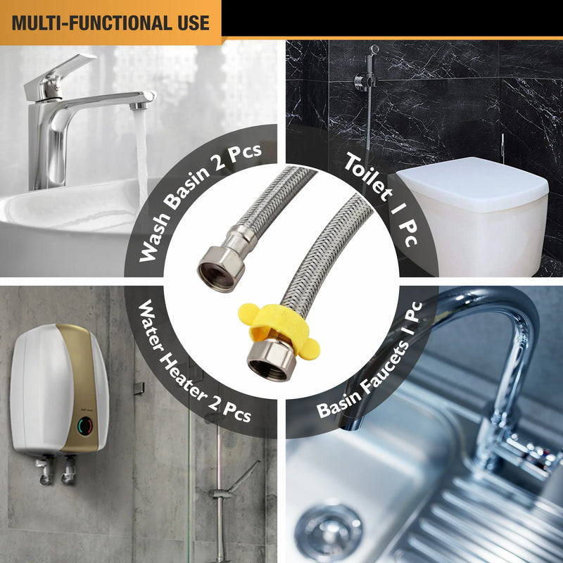 Geyser Connection Pipe SS (36 Inches) (304 Grade) (Pack of 2) - by Ruhe