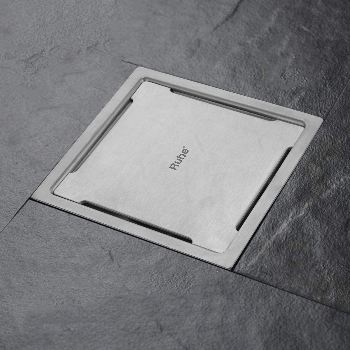 Mercury Square Premium Floor Drain (5 x 5 Inches) - by Ruhe®