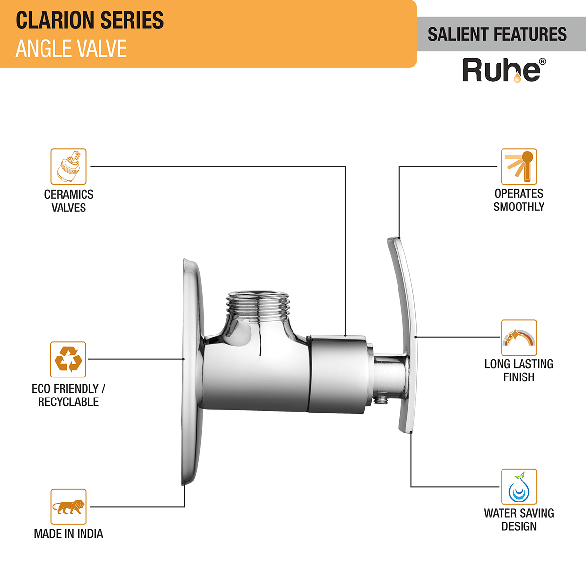 Clarion Angle Valve Brass Faucet features