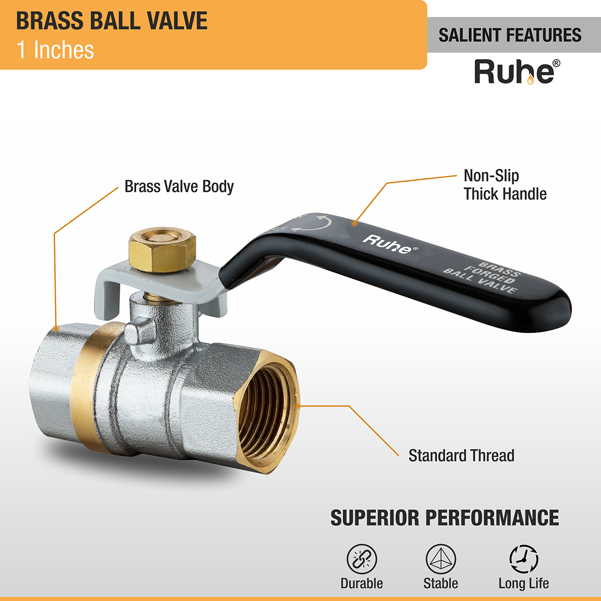 Brass Ball Valve (¾ Inch) features