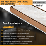 Tile Insert Shower Drain Channel (24 x 5 Inches) ROSE GOLD PVD Coated care and maintenance