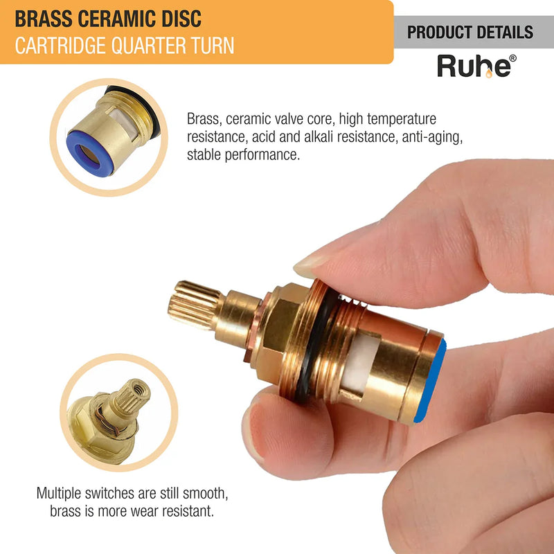 Brass Ceramic Disc Cartridge (Quarter-Turn) - by Ruhe