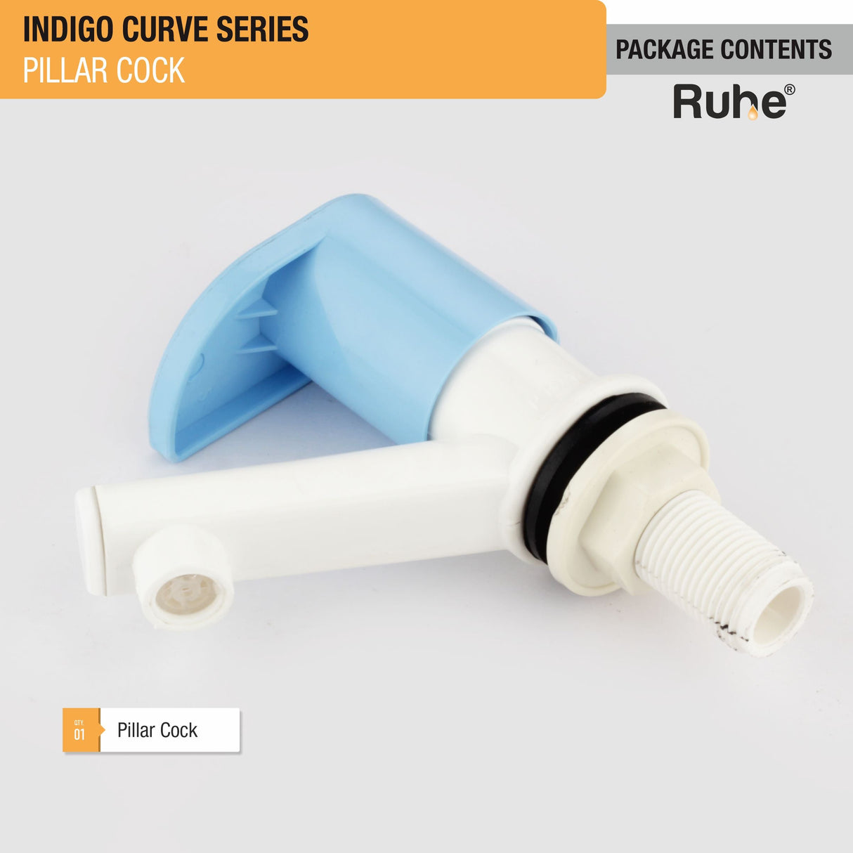 Indigo Curve Pillar Tap PTMT Faucet - by Ruhe®