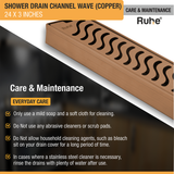 Wave Shower Drain Channel (24 x 3 Inches) ROSE GOLD/ANTIQUE COPPER care and maintenance