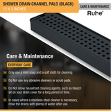 Palo Shower Drain Channel (12 x 3 Inches) Black PVD Coated care and maintenance