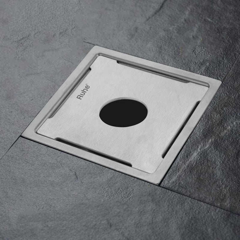 Mercury Square Premium Floor Drain (6 x 6 Inches) with Hole - by Ruhe