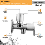Vela Two Way Angle Valve Brass Faucet (Double Handle) features