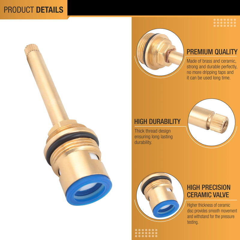 Concealed Brass Ceramic Disc Cartridge (Quarter-Turn) (Pack of 4)