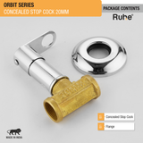 Orbit Concealed Stop Valve Brass Faucet (20mm) package content