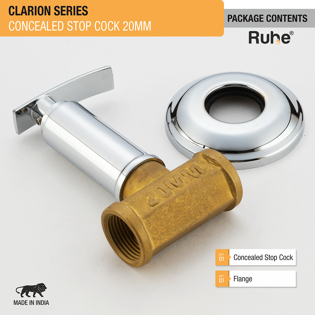 Clarion Concealed Stop Valve (20mm)- by Ruhe®