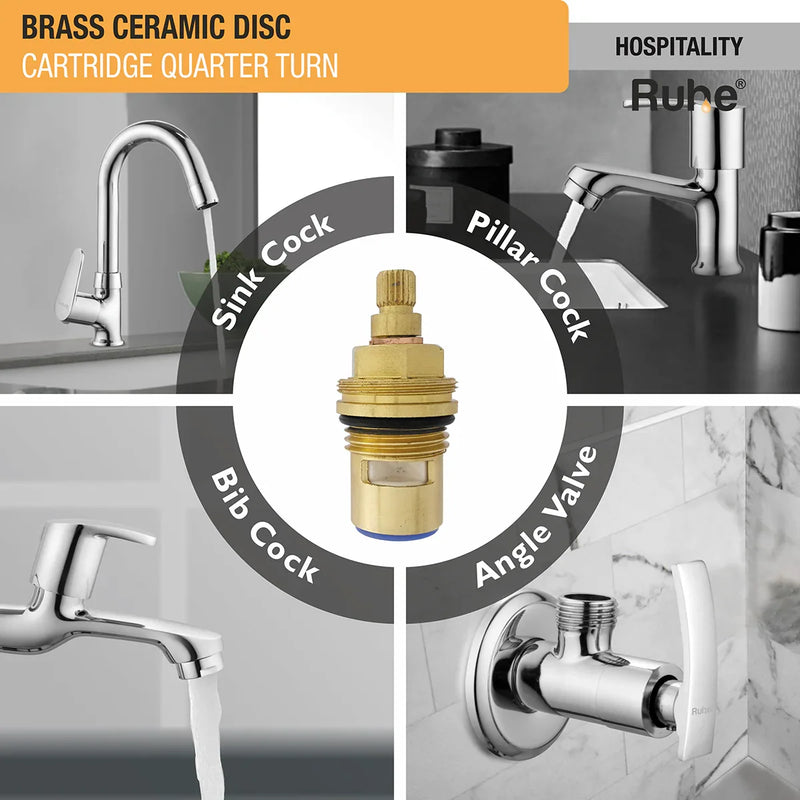 Brass Ceramic Disc Cartridge (Quarter-Turn) - by Ruhe