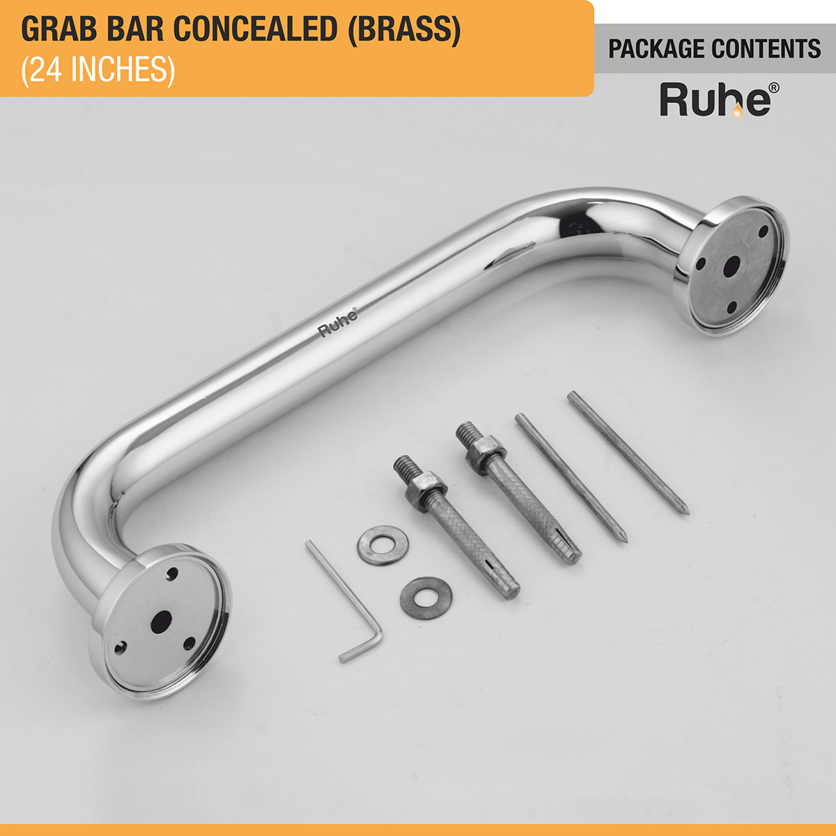 Brass Grab Bar Concealed (24 inches) package content