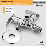 Clarion Two Way Angle Valve Brass Faucet (Double Handle) package content