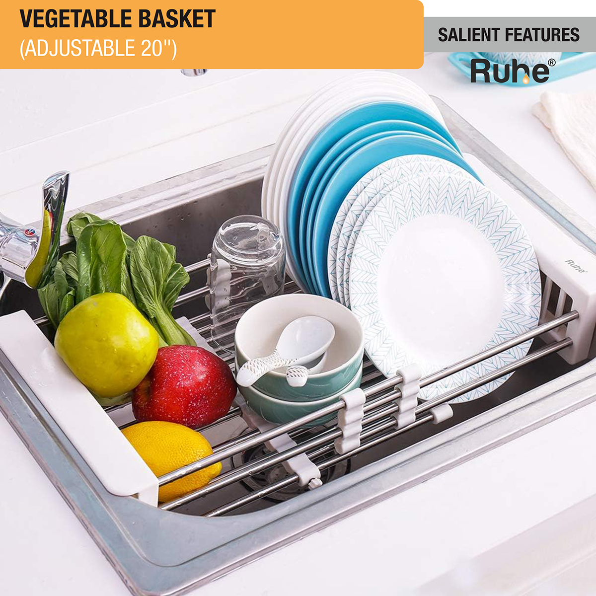 Adjustable Vegetable Basket/Strainer (20 Inches) 6