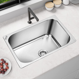 Square Single Bowl (27 x 21 x 9 inches) 304-Grade Kitchen Sink installed