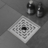 Sapphire Square Flat Cut 304-Grade Floor Drain with Hole (5 x 5 Inches) installed