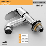 Onyx Pillar Tap Brass Faucet package content