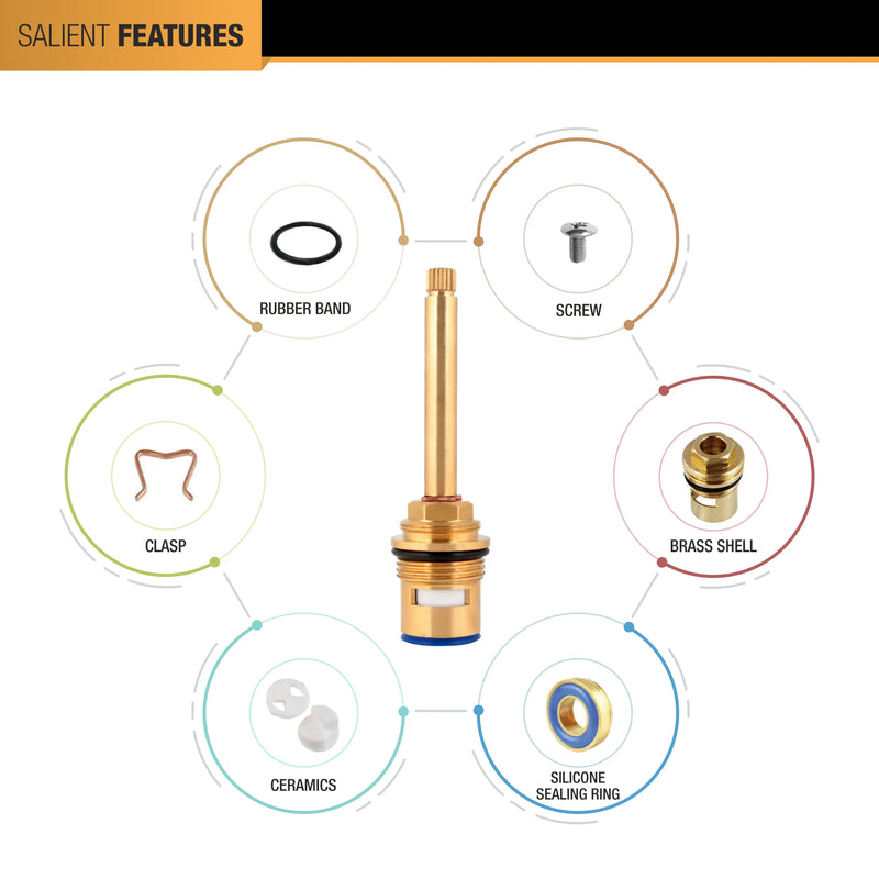 Concealed Brass Ceramic Disc Cartridge (Quarter-Turn) (Pack of 4)