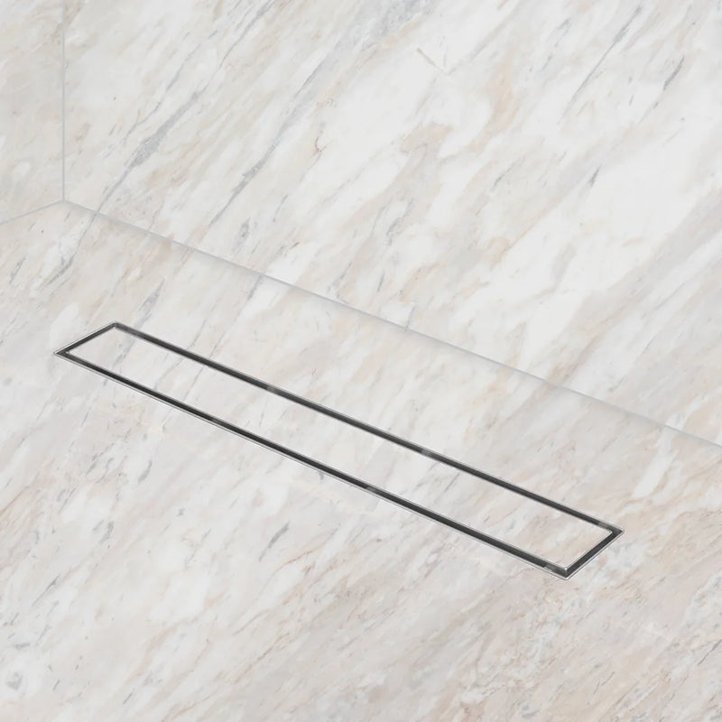 Tile Insert Shower Drain Channel (12 x 5 Inches) YELLOW GOLD PVD Coated - by Ruhe