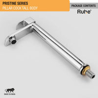 Pristine Pillar Tap Tall Body Brass Faucet package content