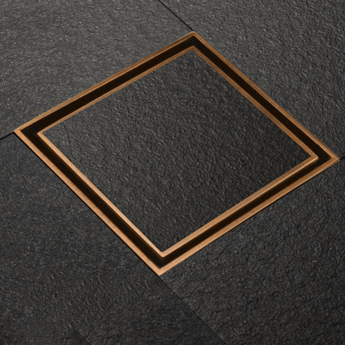 Tile Insert Shower Drain Channel (12 x 12 Inches) ROSE GOLD PVD Coated - by Ruhe®