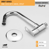 Orbit Sink Tap with Small (12 inches) Round Swivel Spout Brass Faucet package content