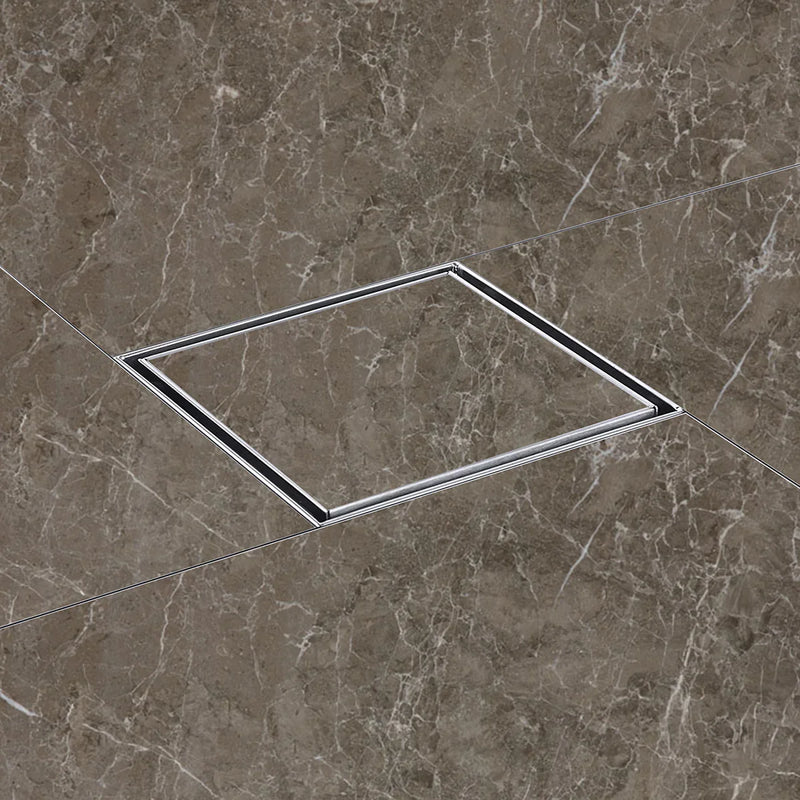 Marble-Insert Shower Drain Channel (12 x 12 Inches)