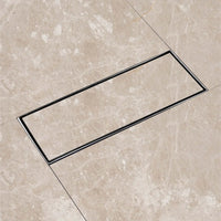 Marble Insert Shower Drain Channel (12 x 5 Inches) with Cockroach Trap (304 Grade) installed