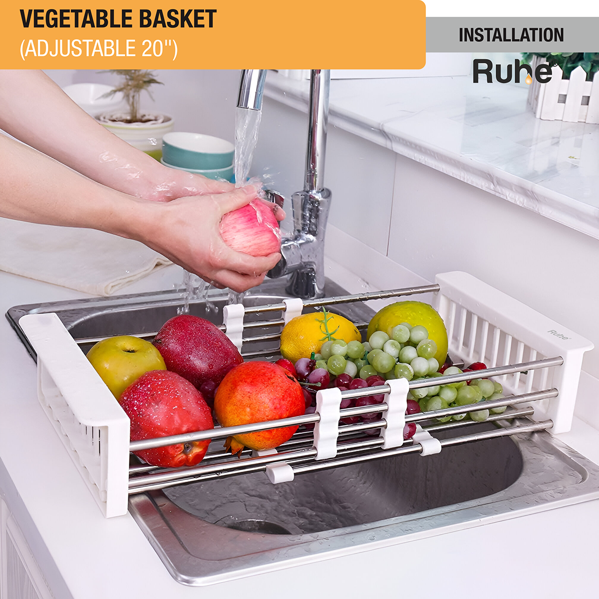 Adjustable Vegetable Basket/Strainer (20 Inches) - by Ruhe