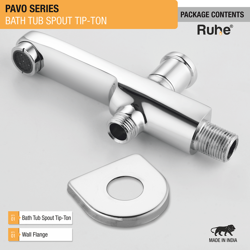 Pavo Bathtub Tap with Tip-Ton Button (Only Spout) - by Ruhe