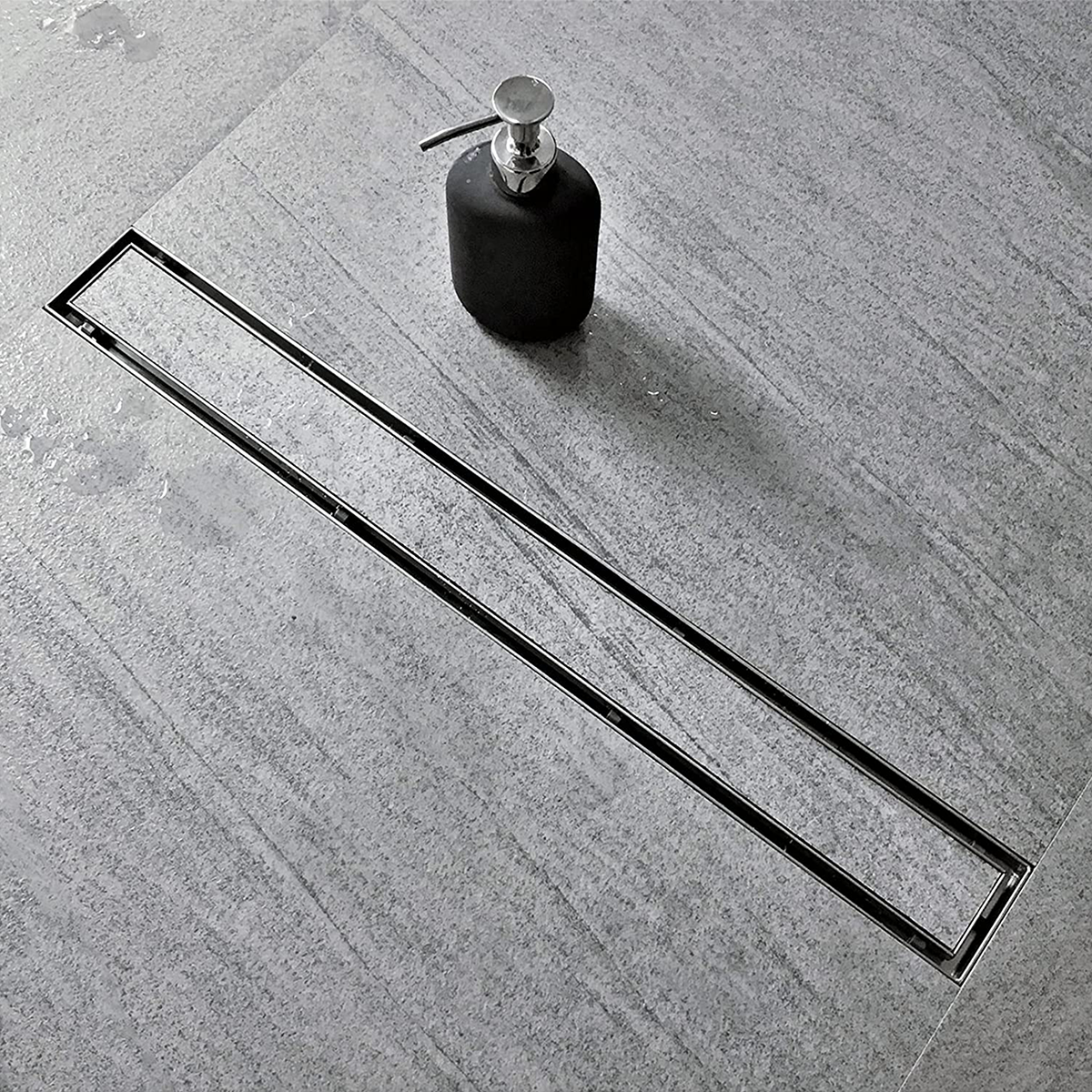 Marble Insert Shower Drain Channel (36 x 4 Inches) with Cockroach Trap (304 Grade) - by Ruhe®