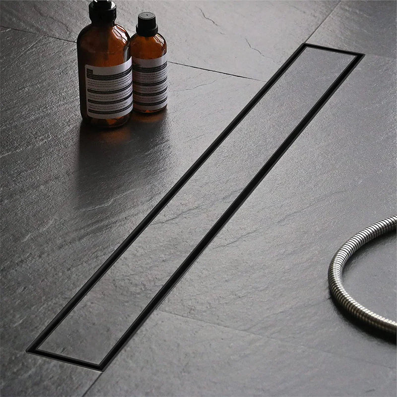 Tile Insert Shower Drain Channel (36 x 4 Inches) Black PVD Coated - by Ruhe