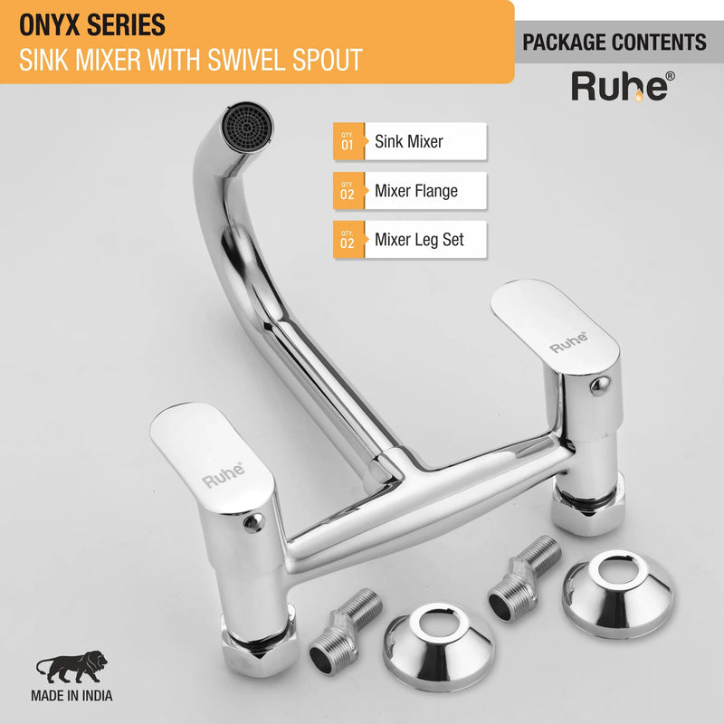 Onyx Wall-mount Kitchen Sink Mixer Tap with Small Swivel Spout (7") - by Ruhe