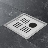 Ruby Square Flat Cut 304-Grade Floor Drain with Hole (6 x 6 Inches) installed