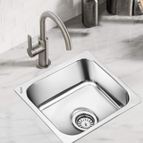 Square Single Bowl Kitchen Sink (16 x 14 x 6 inches) installed