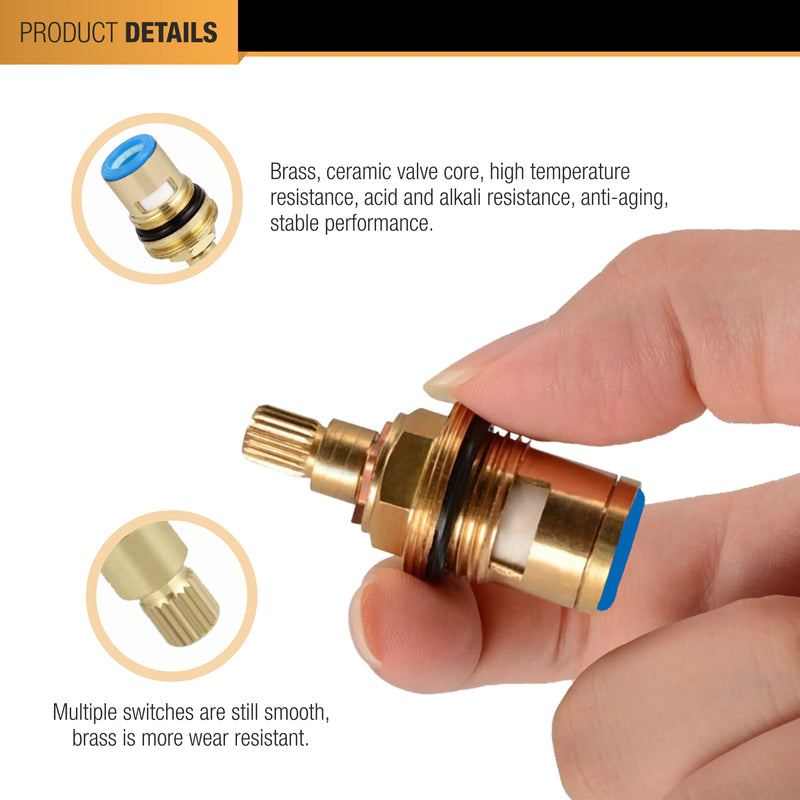 Brass Ceramic Disc Quarter-turn Cartridge (Heavy) - Pack of 4