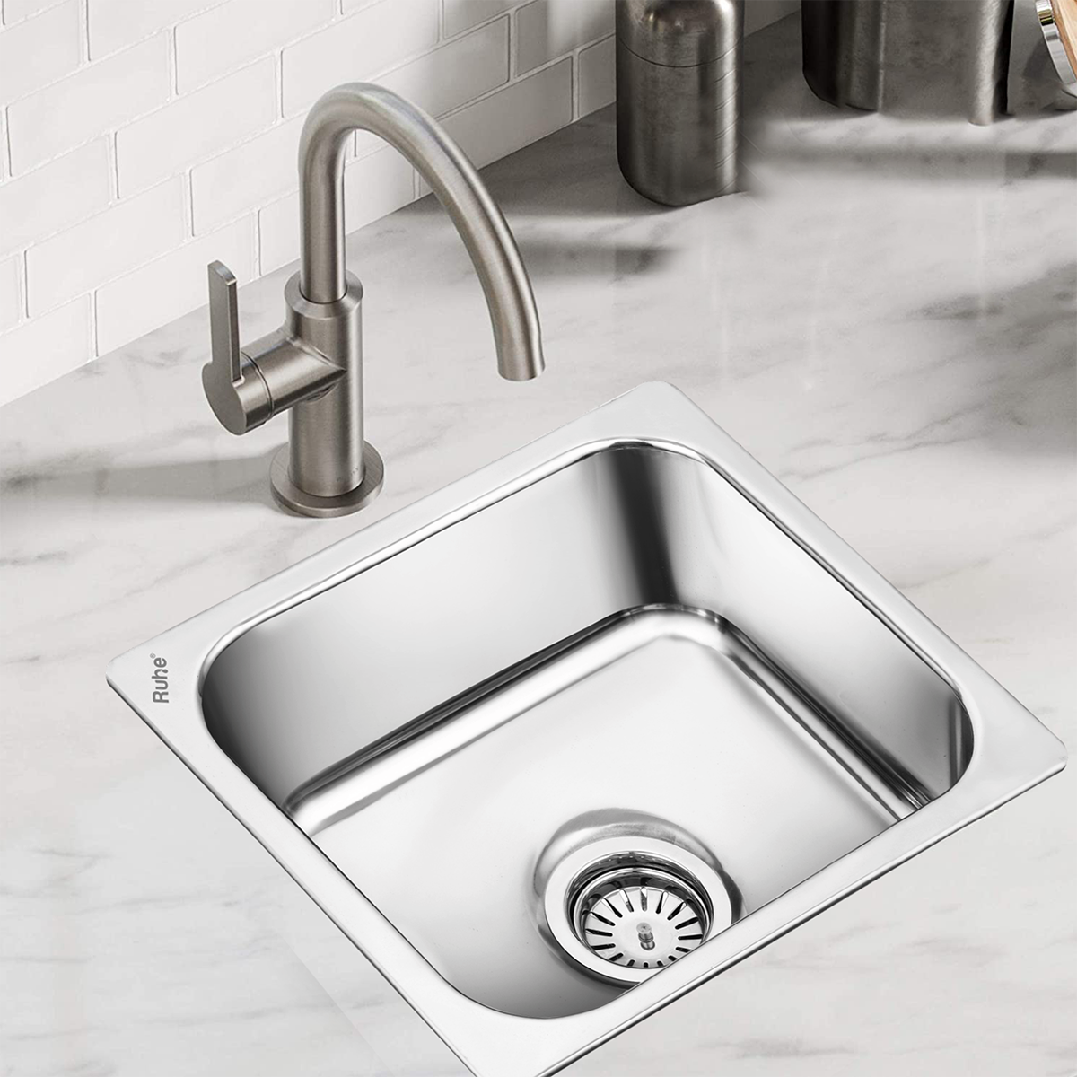 Square Single Bowl Kitchen Sink (15 x 12 x 6 inches) – by Ruhe