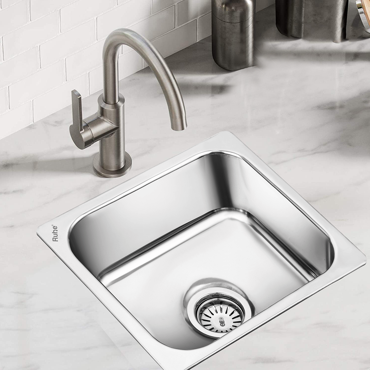 Square Single Bowl Kitchen Sink (20 x 17 x 8 inches) installed