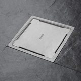 Diamond Square Flat Cut 304-Grade Floor Drain (6 x 6 Inches) installed