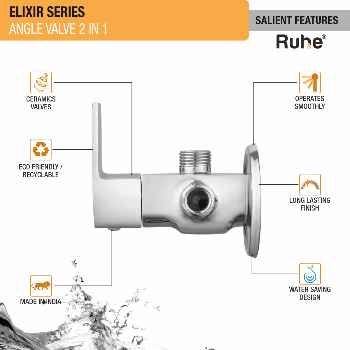 Elixir Two Way Angle Valve - by Ruhe®